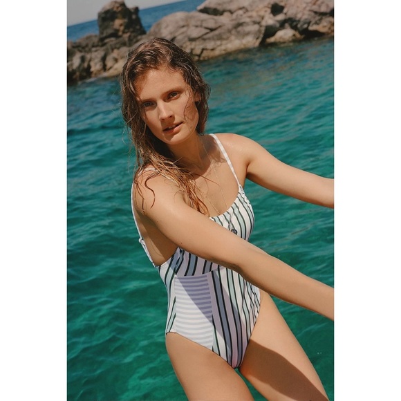 Anthropologie Maeve Striped One-Piece Swimsuit - Picture 8 of 8